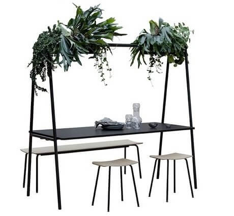 Table de coworking avec jardinière ARCHE