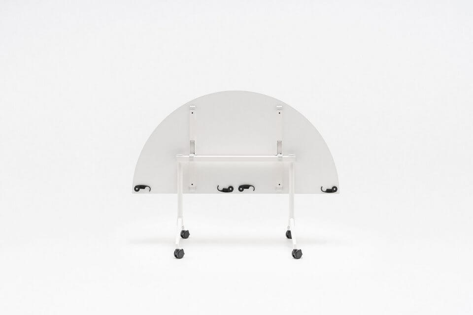 Table de réunion flexible en forme demi lune