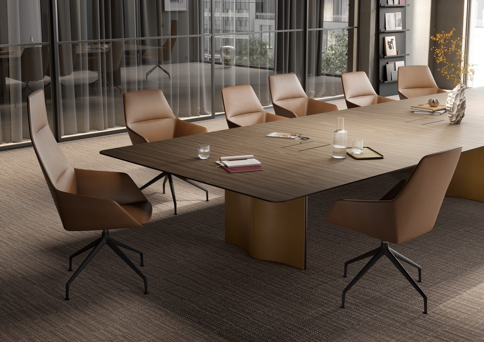 Table de réunion fine et élégante pour les espaces de conférence