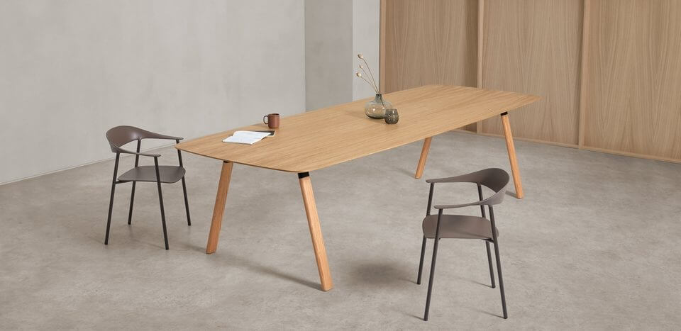 Grande table de réunion en bois PLANIA