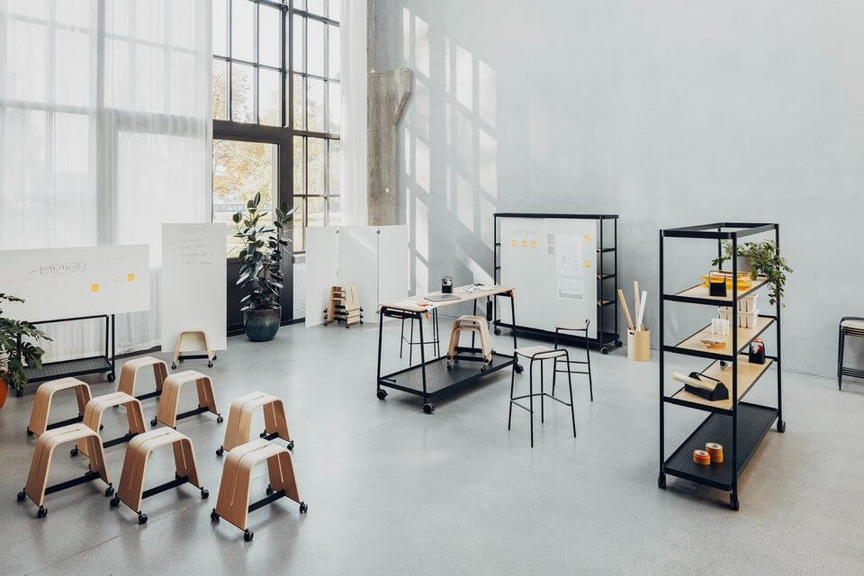 Mobilier nomade design pour organiser des réunions agiles