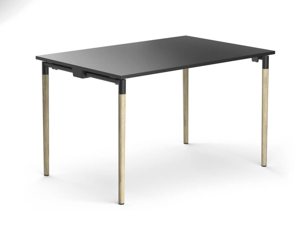 Table design pliable avec piétement bois