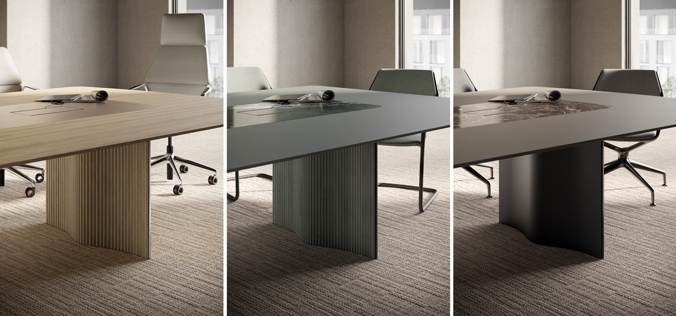 Table de réunion haut de gamme avec des matériaux haut de gamme personnalisables