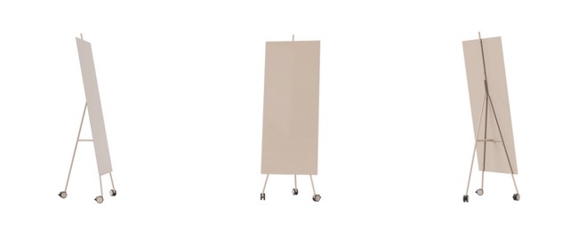 Le tableau d'écriture mobile SPRINTER vu depuis plusieurs angles, sur fond blanc.